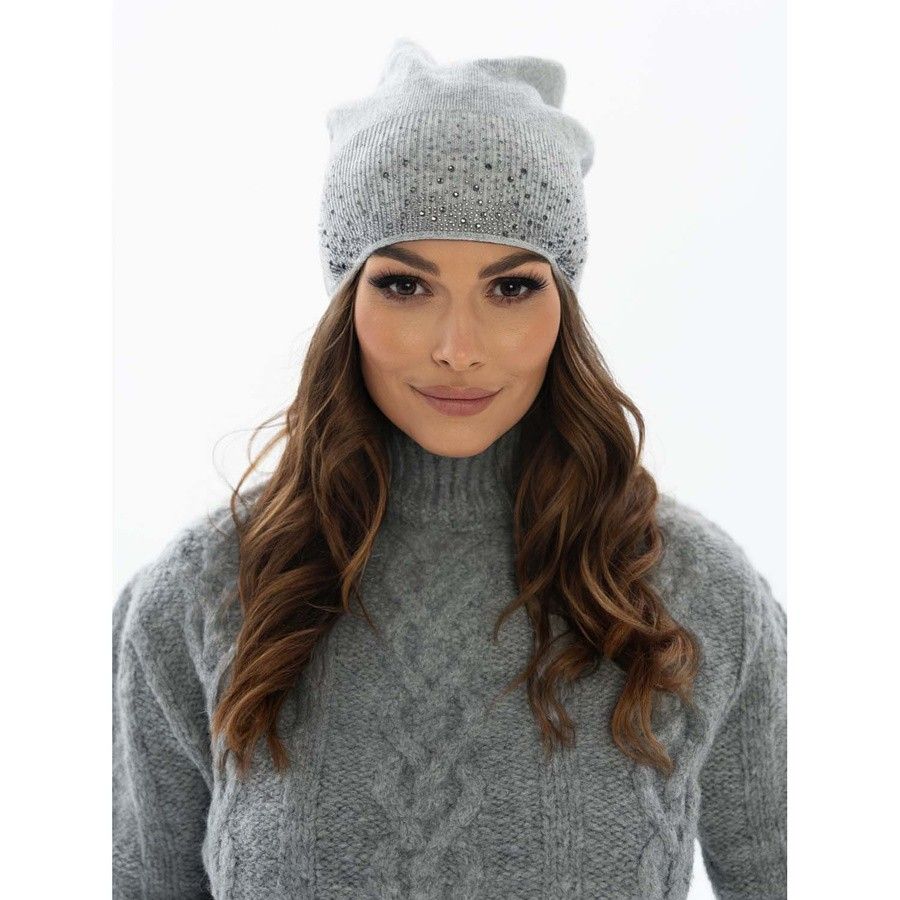 ciepła czapka beanie z błyszczącymi kryształkami - peterson