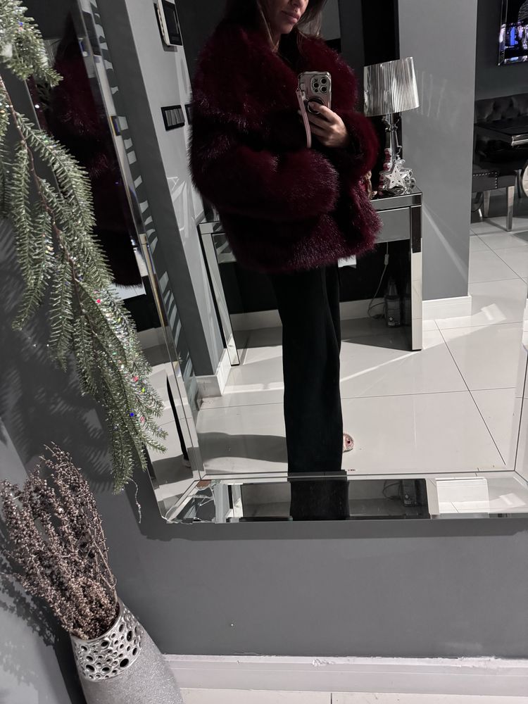 Futerko burgungowe bordo sztucxne m/l