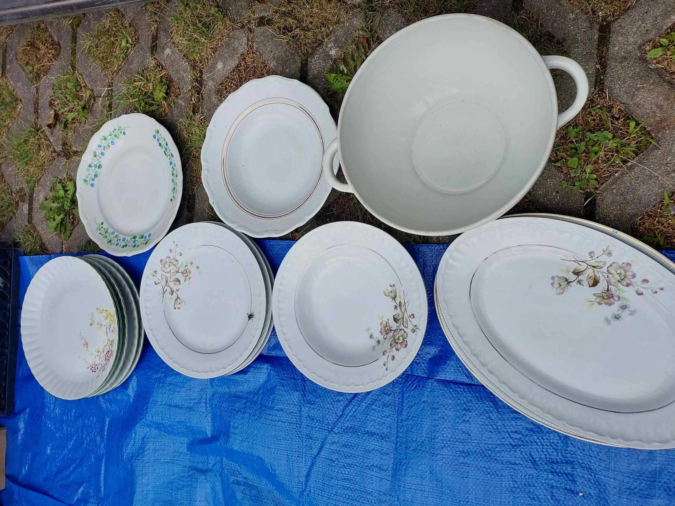 Talerze porcelana zastawa komplet