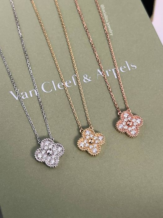 Золотое Колье в стиле VanCleef 1:1 с бриллиантами 0.51ct