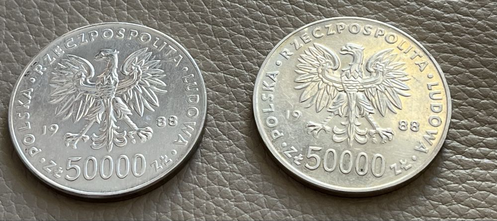 Dwie monety 50000 Pilsudzki