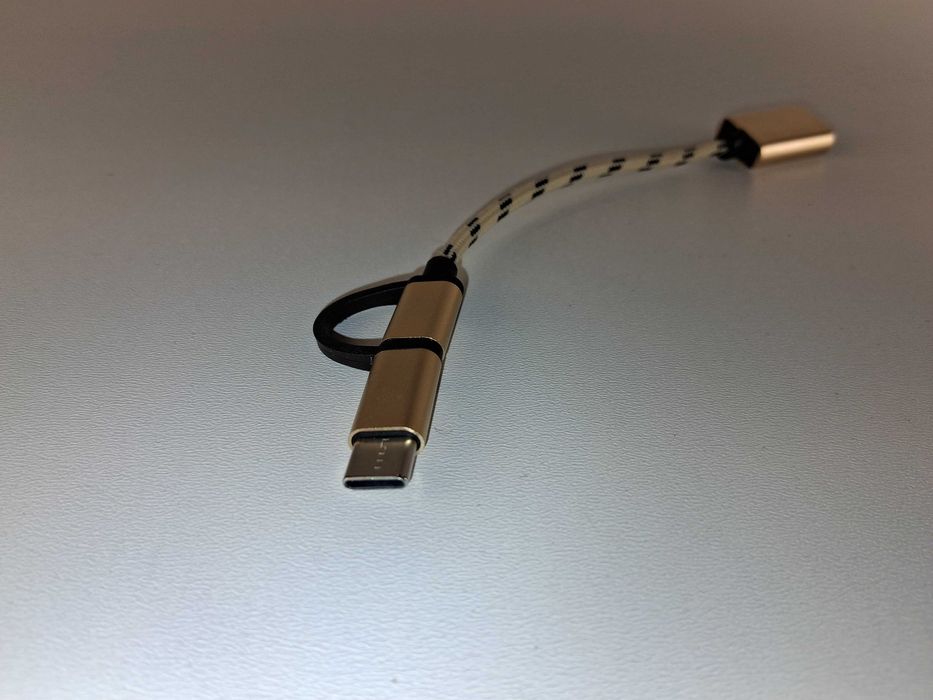 Y067 Adapter Kabel USB-C na USB 3.0 OTG Pozłacany Pleciony