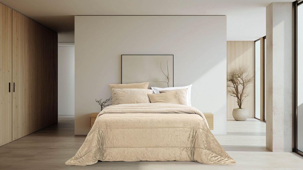 Edredão cama casal coralina+borrego