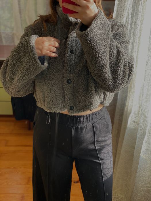 Вкорочена тедді шубка