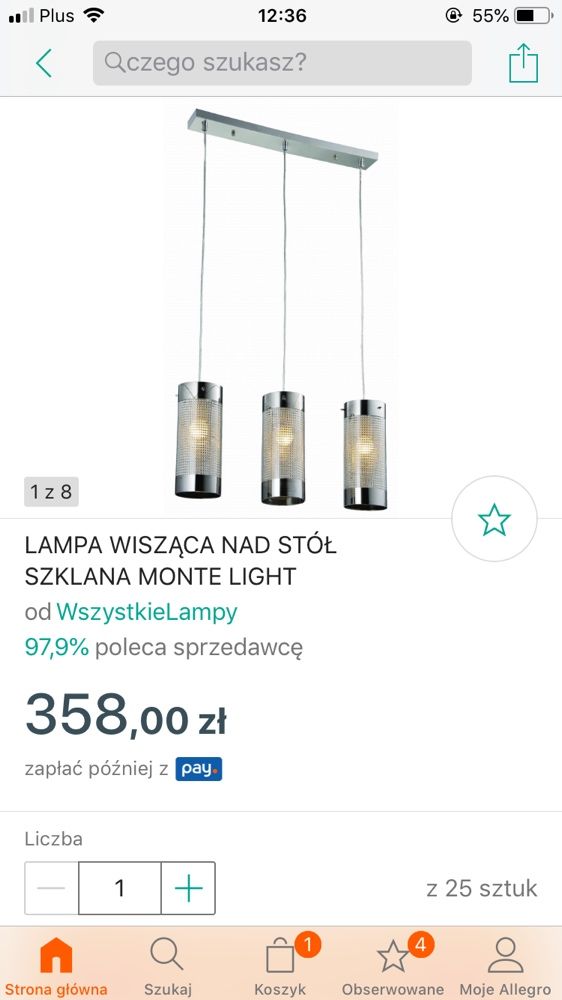 Lampa wiszaca Monte3