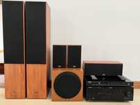 Zestaw kina domowego Yamaha RX-365 + DVD Yamaha S663 +  Prism ONYX 100