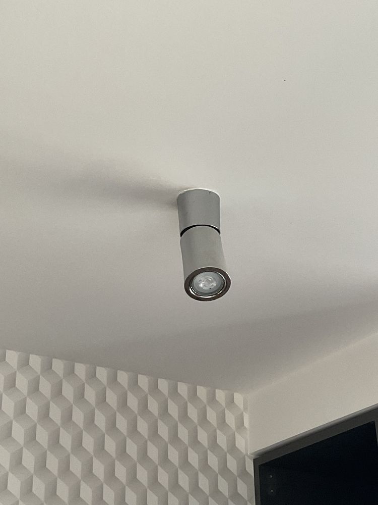 Lampa sufitowa natynkowa regulowana – srebrna, nowoczesna
