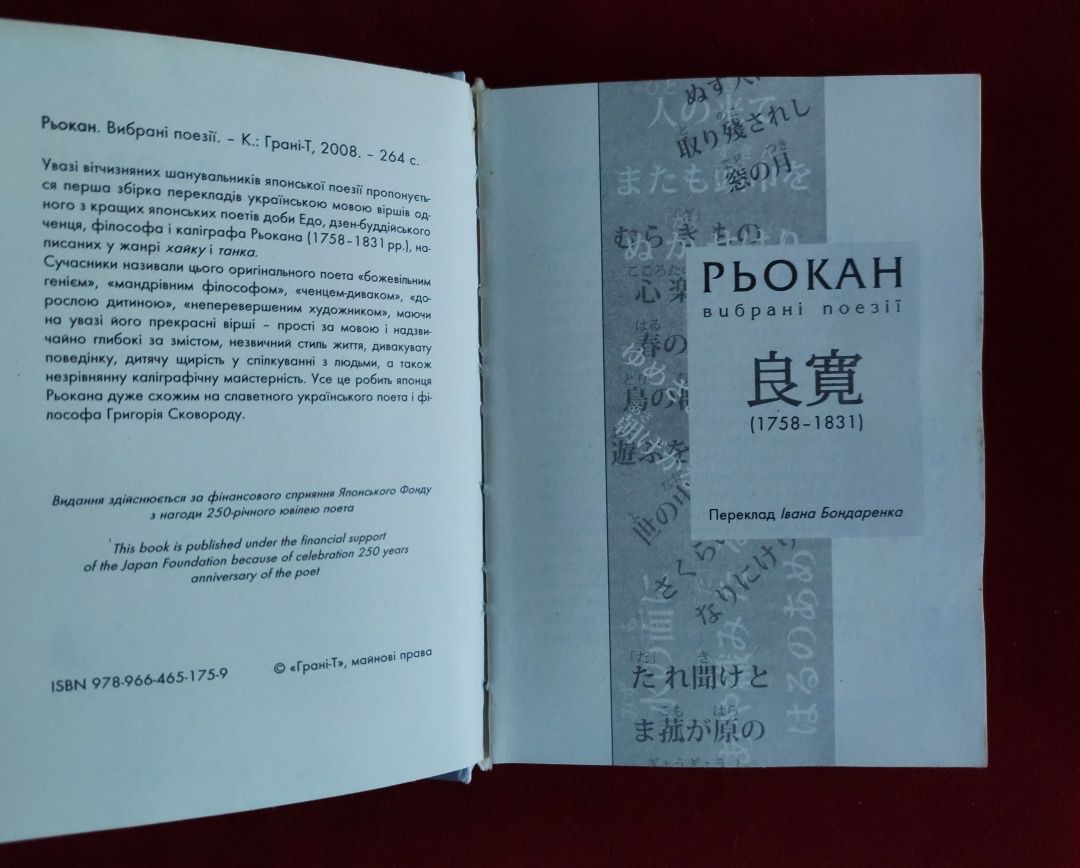 Рьокан Вибрані поезії