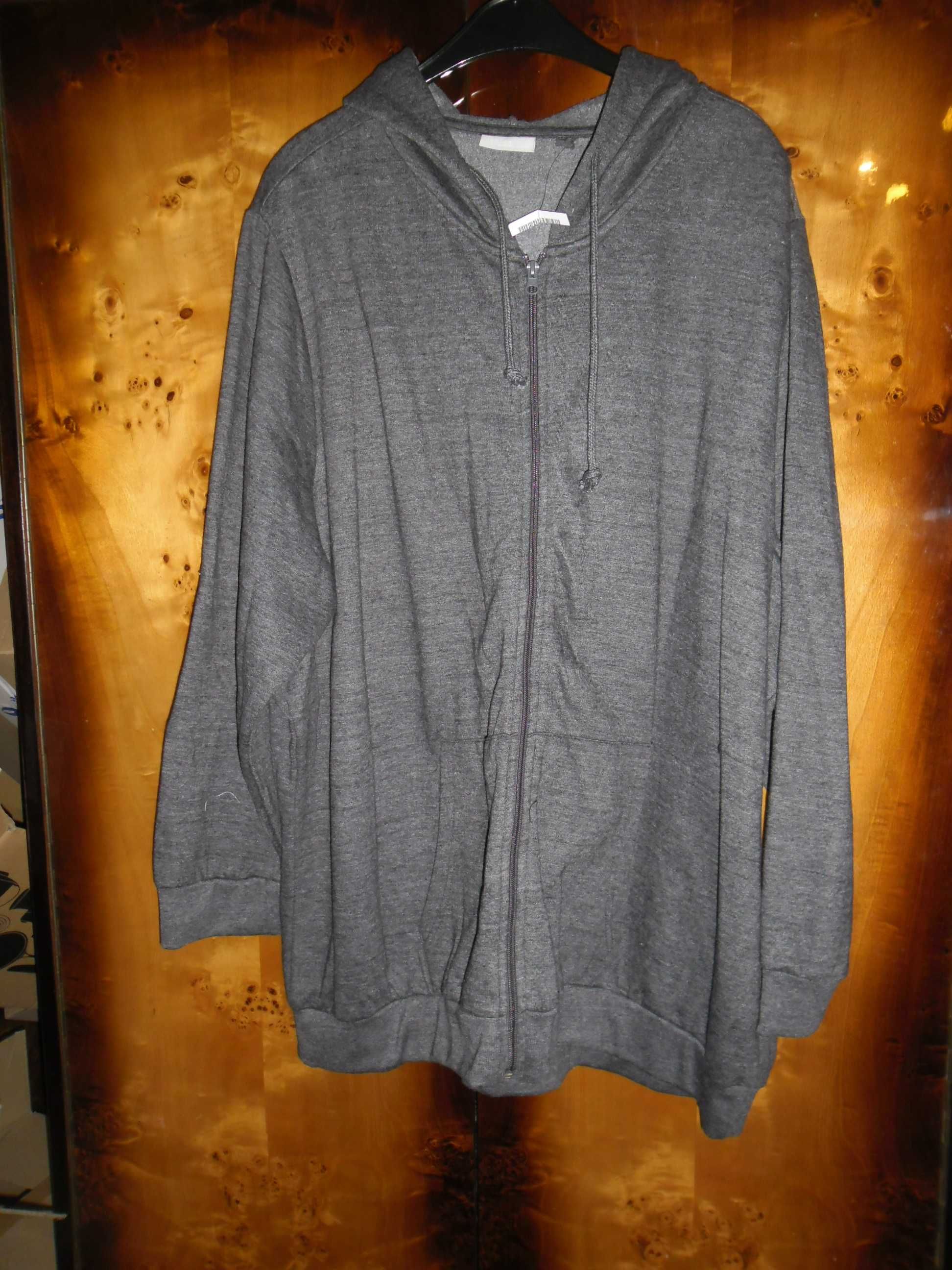 duża nowa ciemnoszara bluza dresowa z kapturem roz.3xl
