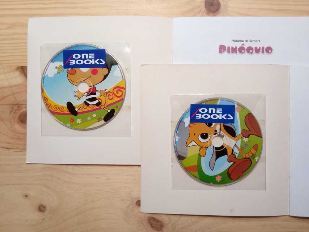 2 Livros Infantis - Pinóquio + O Gato Das Botas (Inclui CD Áudio)