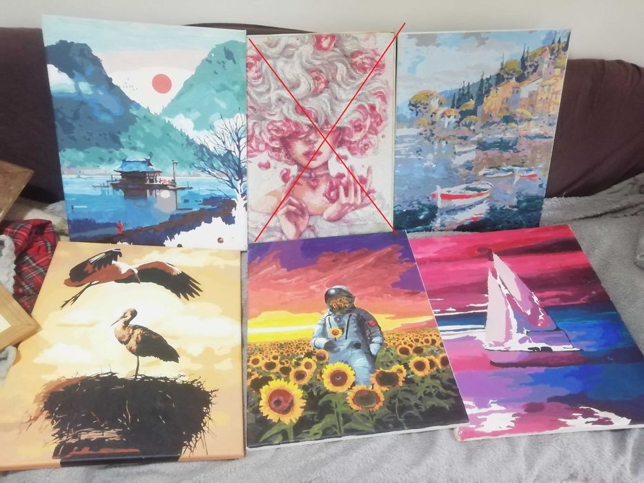 Картина по номерам 5 шт 1 лотом готова