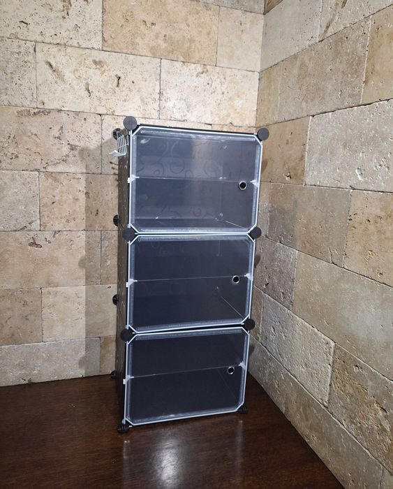 N O W A 2 sztuki Loft lekka modułowa czarna szafka na buty regał półki