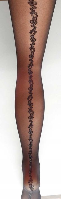 Pończochy samonośne 20 den OZDOBNE SZWY i WZORY - rozmiary
