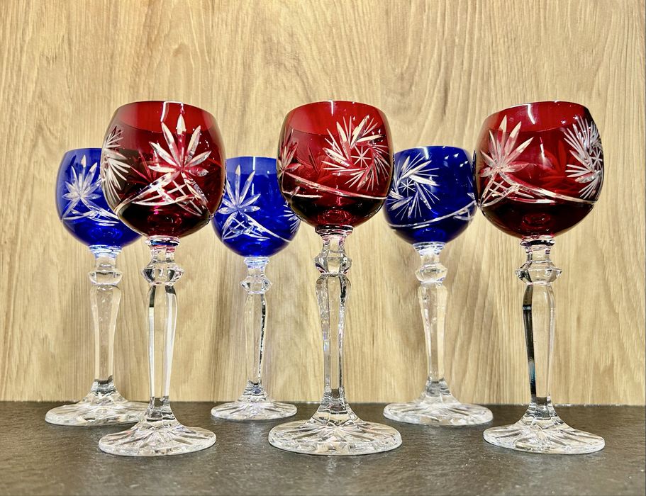 Kieliszki kryształowe 6 szt recznie zdobione