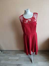 Czerwona asymetryczna sukienka L/XL