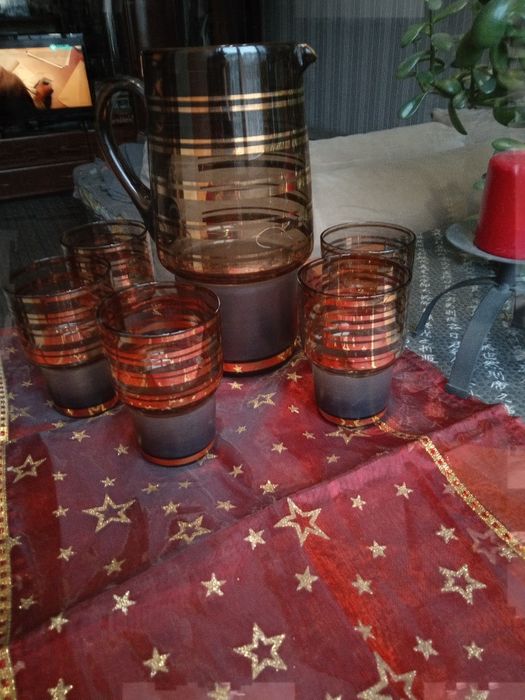 Кувшин со стаканами, ,хрусталь Тарелки Мейсеновский букет