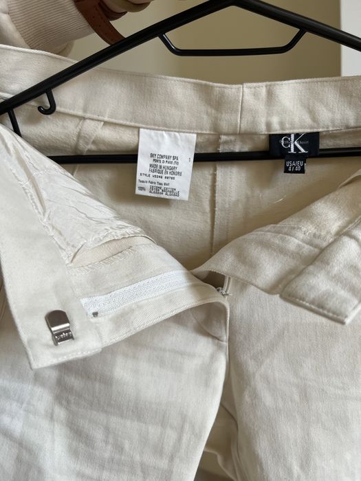 Котонові молочні штани від calvin klein