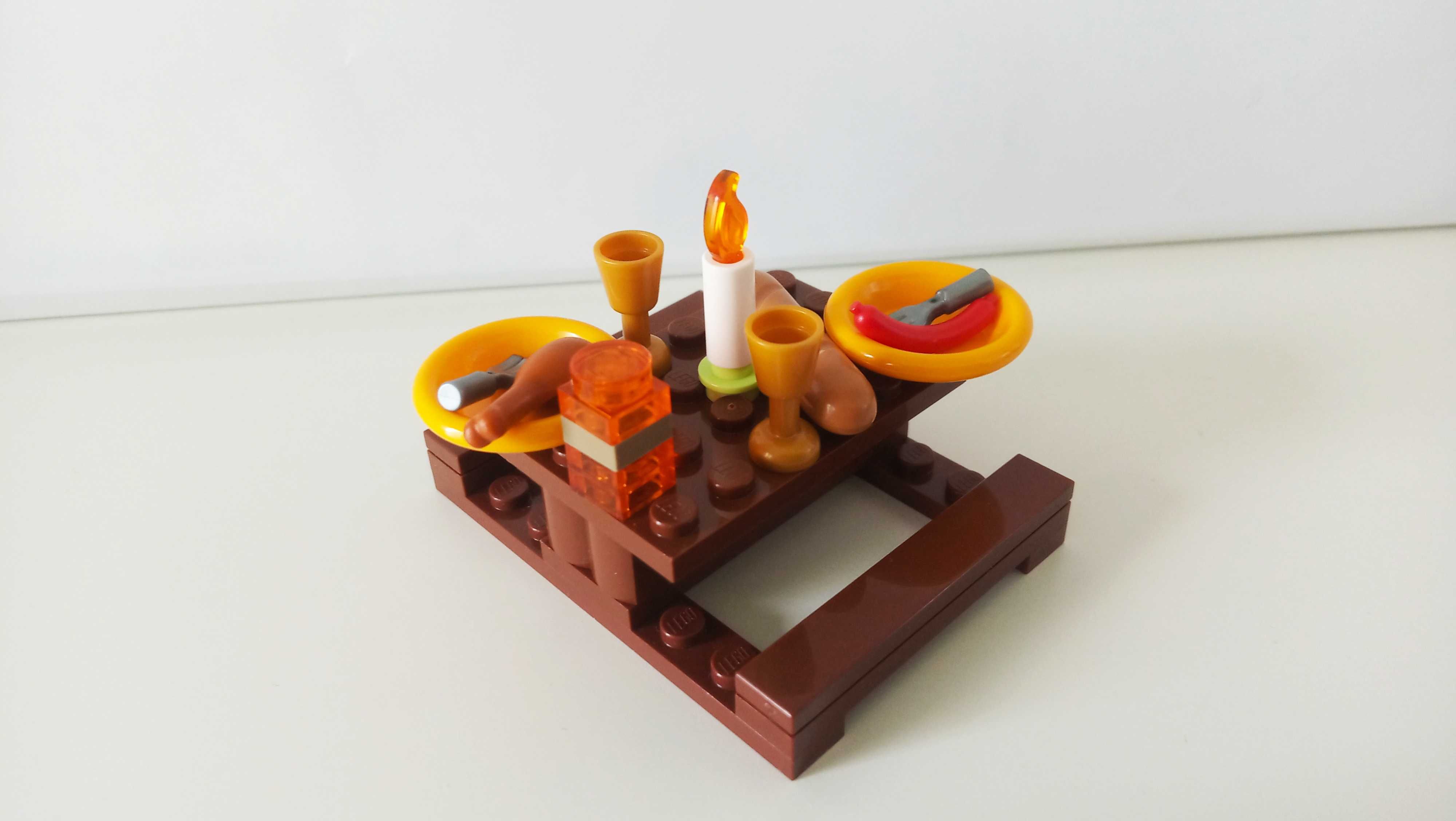 Lego Moc zestaw ogrodowy stół z ławami + grill