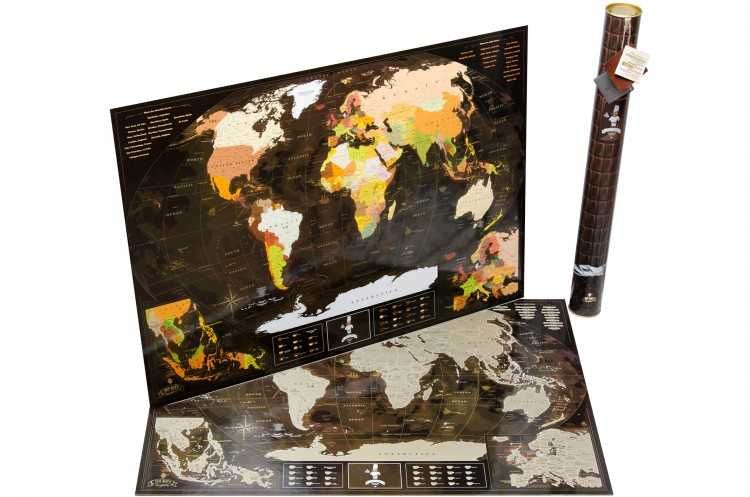 Скретч карта світу 3 в 1 My Map Chocolate edition ENG в тубусі