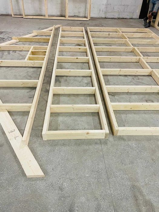 Konstrukcja drewniana szkielet domu 35 m2 z antresolą lub piętrem