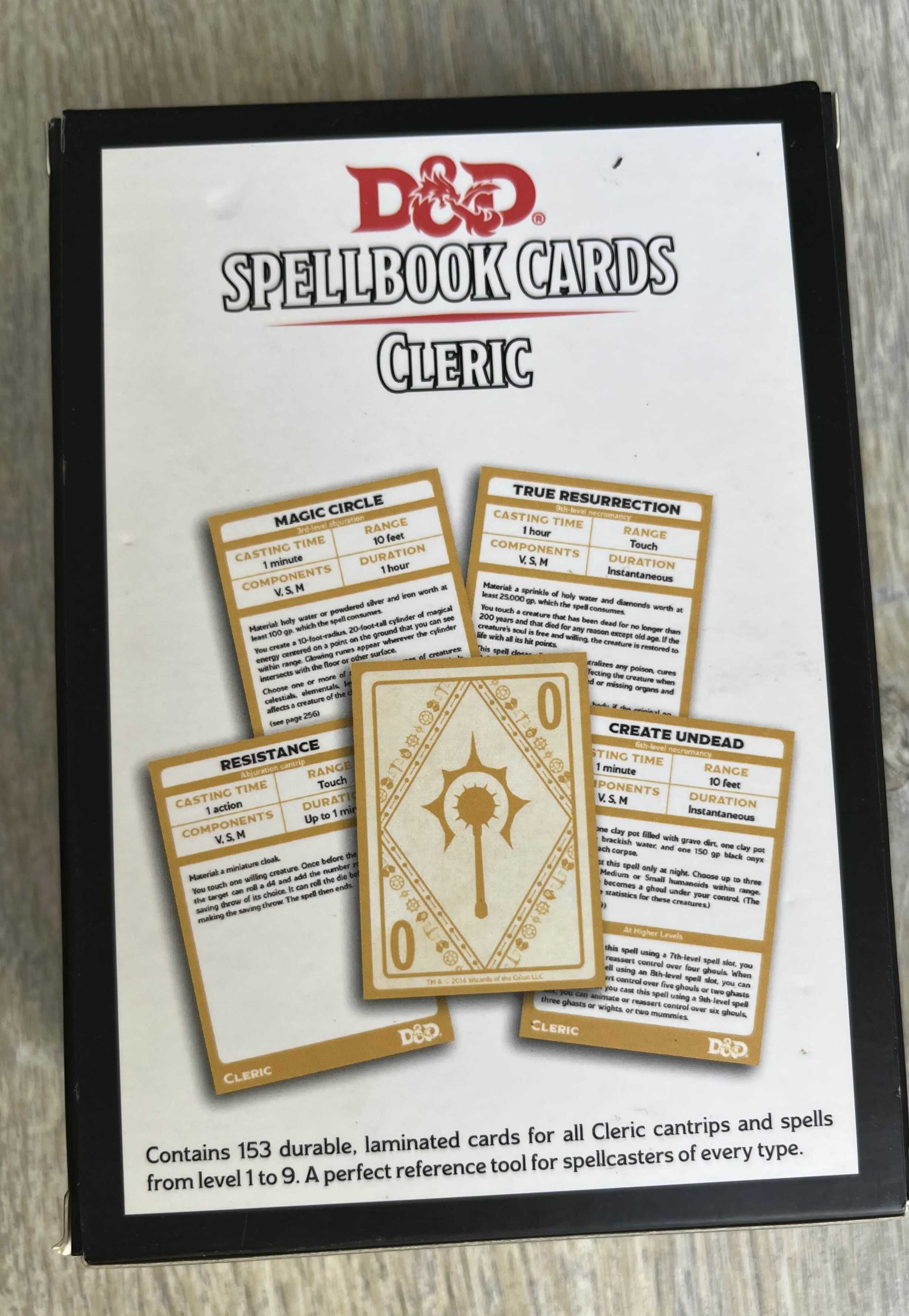 Dungeons and dragons 5e karty czarów Kleryk spellbook cards cleric ENG