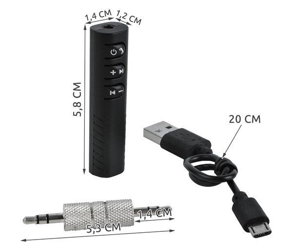 Adaptador AUX Jack 3.5mm Bluetooth Kit mãos livres A6607 Novos em caix