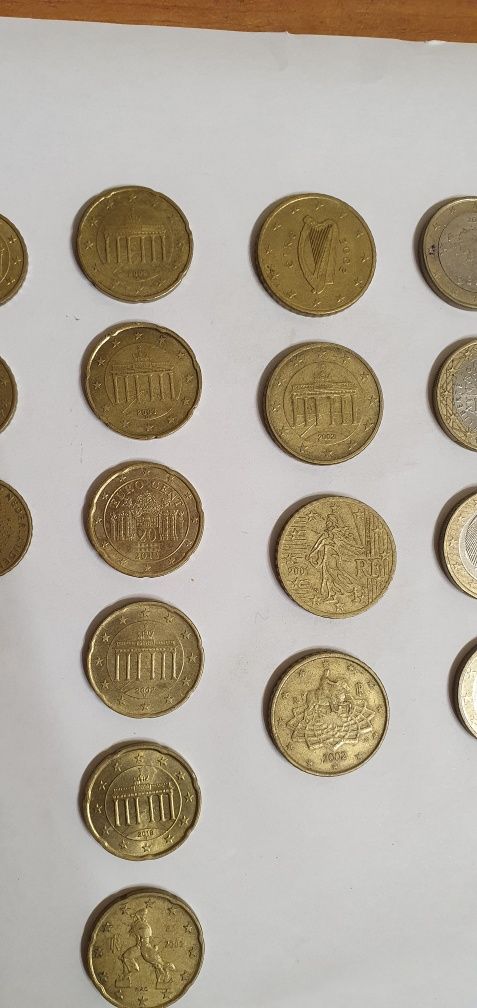 Евро монеты 5, 10, 20, 50, 1 евро 2 евро