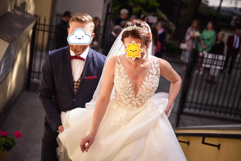 Suknia ślubna sukienka XS / S 34/36 welon halka