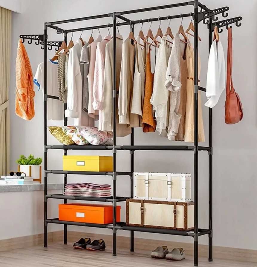 Вішалка для одягу с поличками  Simple Coat Rack Double Row підлогова