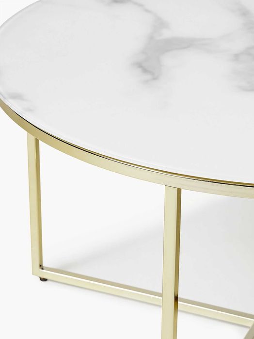 Stolik kawowy ze szklanym blatem o wyglądzie marmuru Antigua(Westwing)