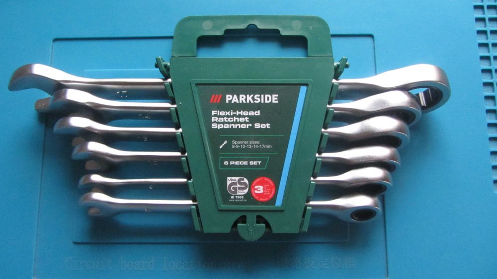 Набір комбінованих ріжково-накидних ключів з тріскачкою Parkside 6шт.