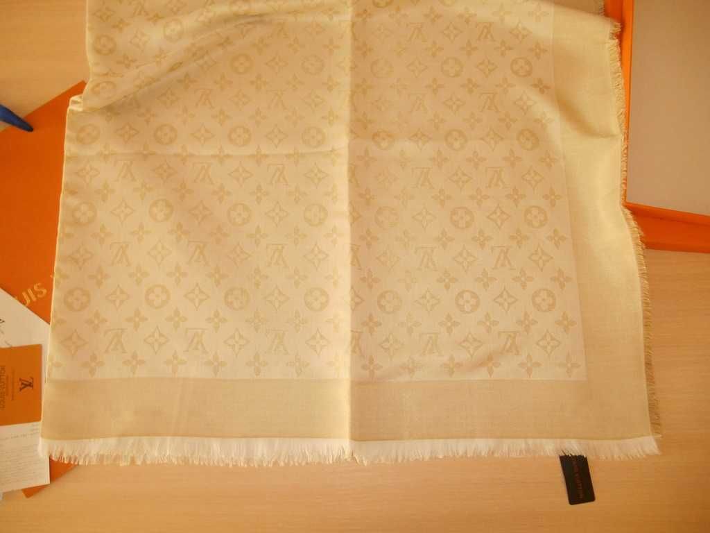 Louis Vuitton, Szal Szalik Chusta apaszka damski kasmir, Francja 0356