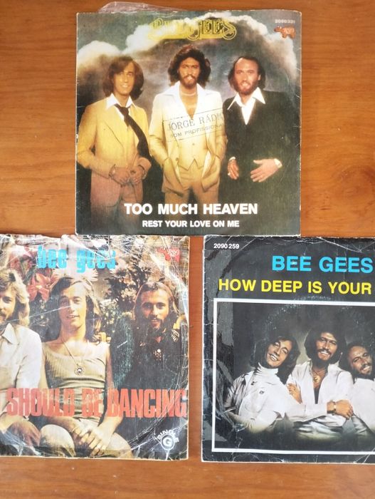 Lote de 3 singles Bee Gees