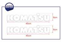 Naklejki Komatsu Białe Logo Logotyp Nalepka Koparka 45x8 2 szt