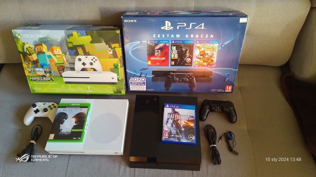 PS4 + Xbox One S + gry - zestaw