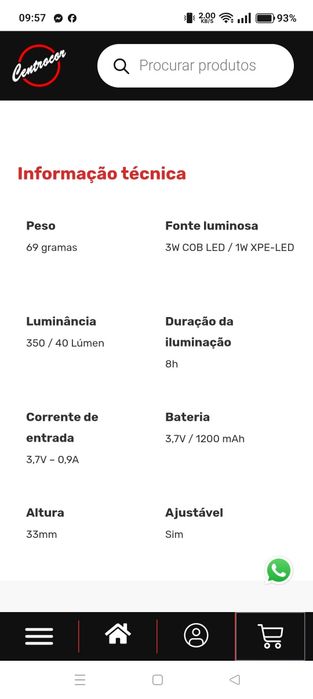 Lanterna de cabeça