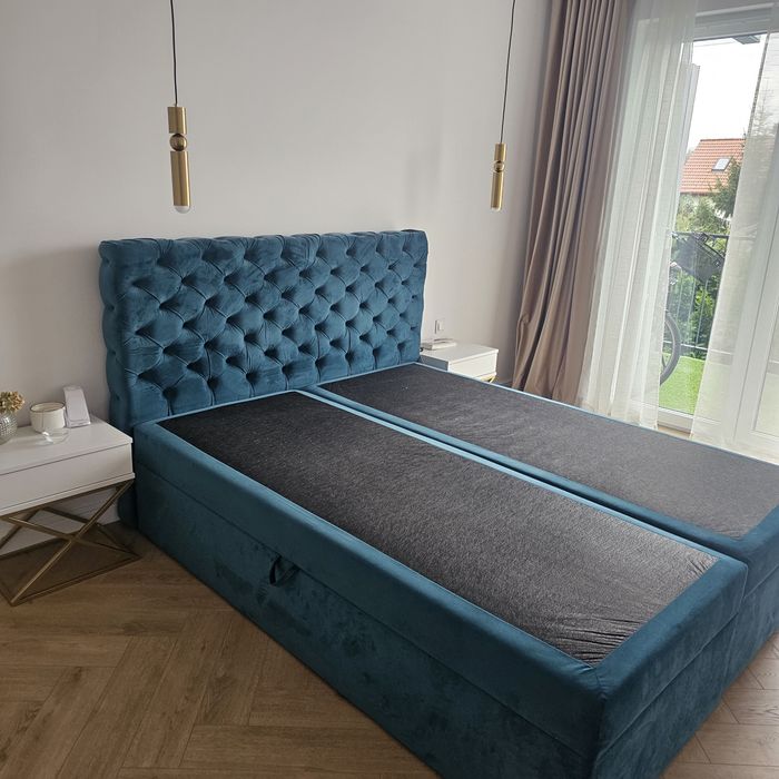 Łóżko kontynentalne wysoki zagłówek