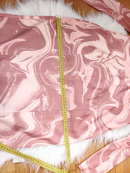 Sukienka, ASOS, 18/46, brudny róż, beż, długi rękaw, długa, elastyczna