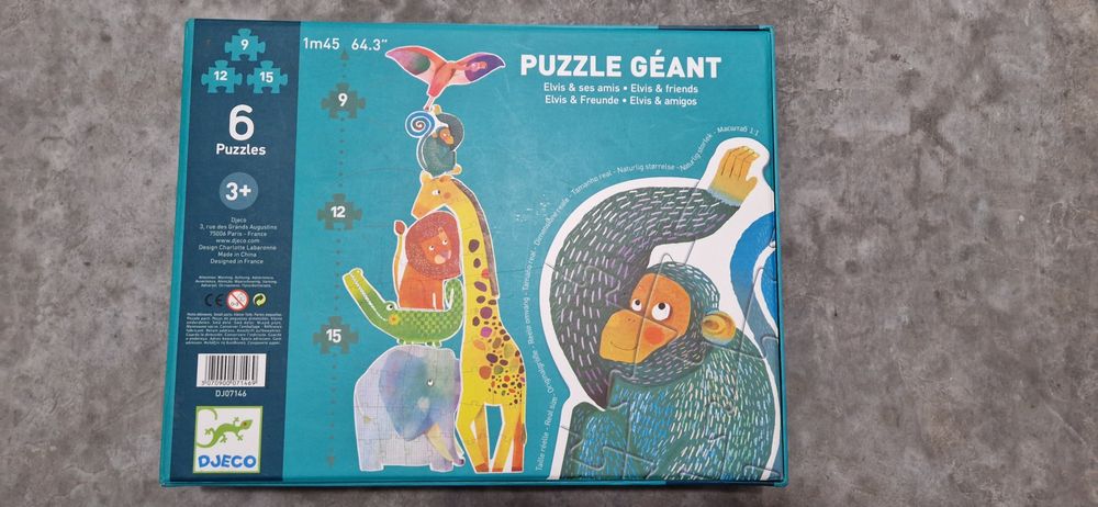 Mega Puzzle Djeco Animais como novo