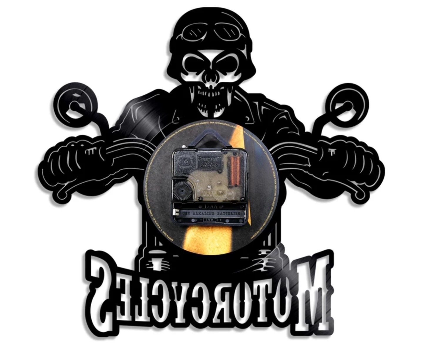 Relógio Parede vinil Vinyl Motorcycles Moto Mota Motard Novo Bar