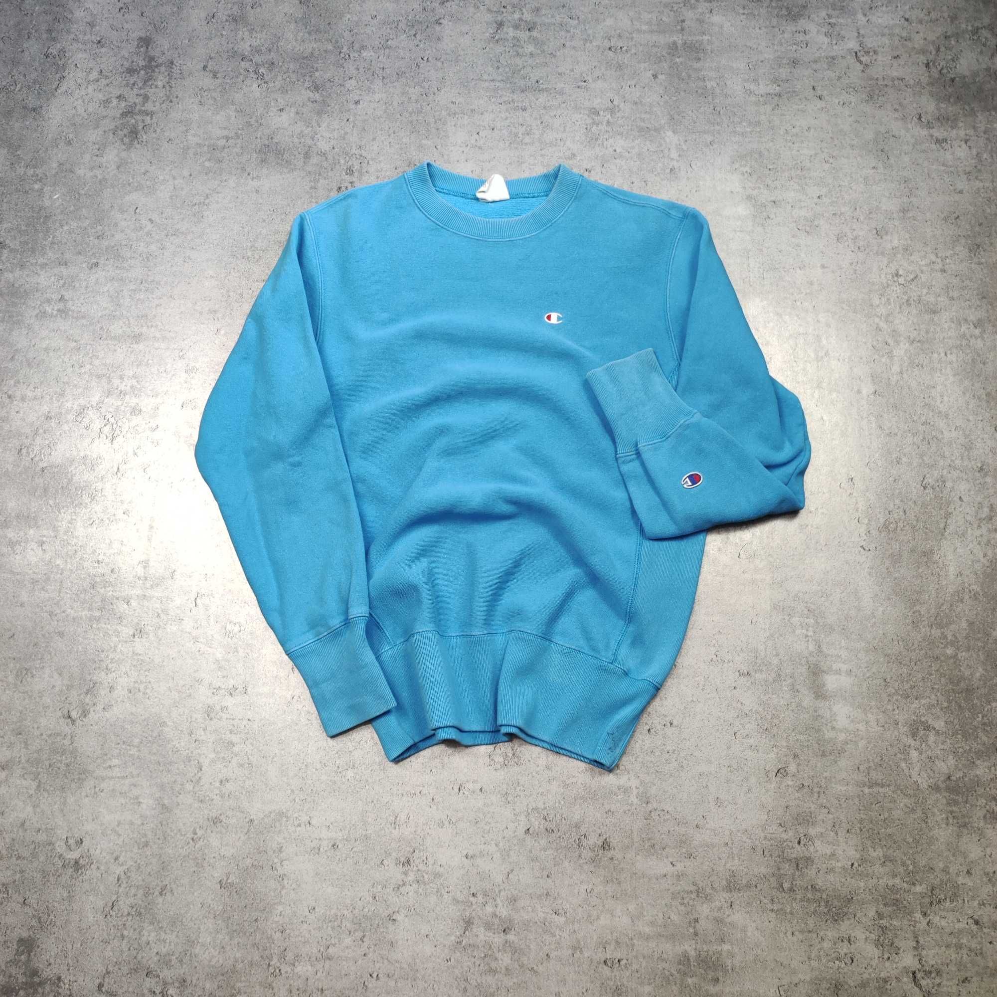 MĘSKA Bluza Sportowa Bawełna Niebieska Champion Reverse Weave Haft