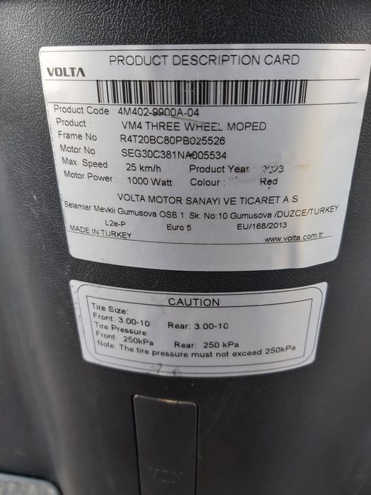 Volta VM4 Skuter trzykołowy inwalidzki