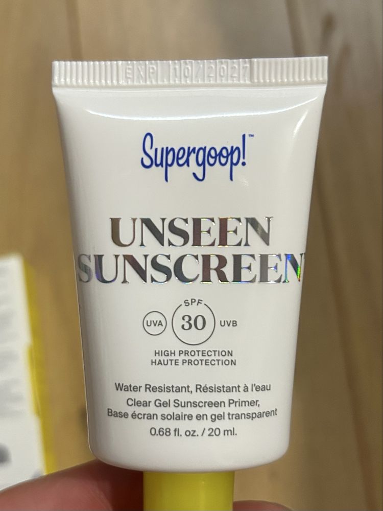 SPF Supergoop - Unseen sunscreen, clear gel sunscreen primer, 20 ml