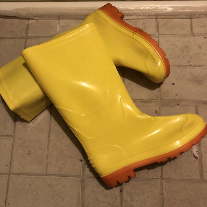Чоловічі гумові чоботи жовті Резиновые сапоги мужские желтые