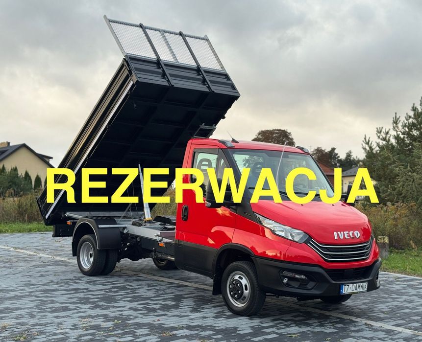 Iveco Daily 2024r‼️50C18‼️Na GWARANCJI ‼️3.0 HPI Wywrotka 3-Stronna HAK ROMCAR resor+poduszka pneumatyczna klimatyzacja niski przebieg 31.000 km wywrot bliźniak 6x uchwyty na pace 50-180  Bezwypadkowy 50C18 35C15 Diesel Man Sprinter 50C16