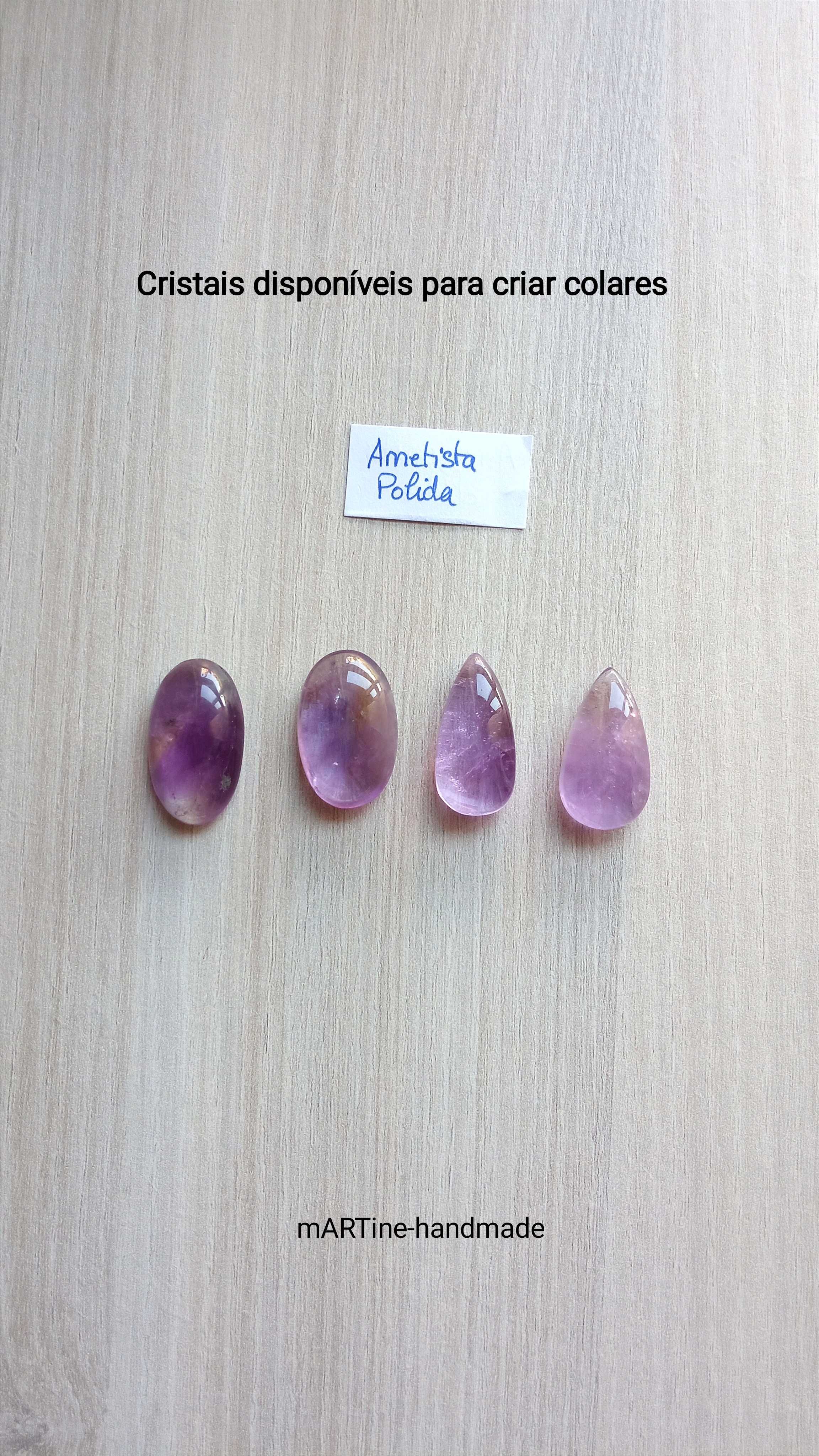 Colar com cristal natural ametista