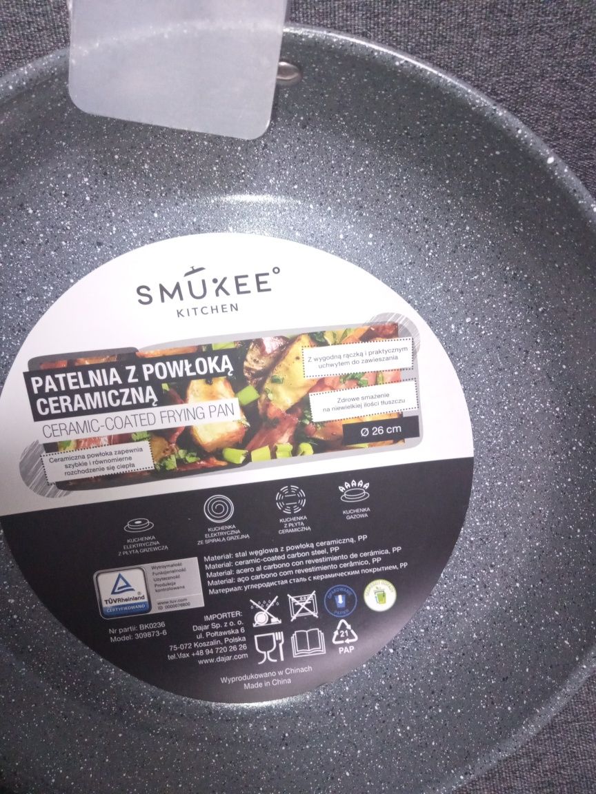Zestaw 3 nowych patelni Smukee 24,26,28