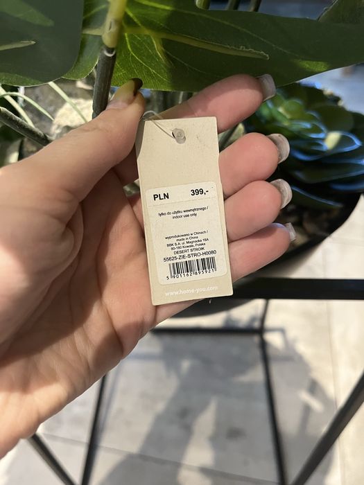 Stroik desert sztuczne kwiaty doniczka loft metalowa monstera