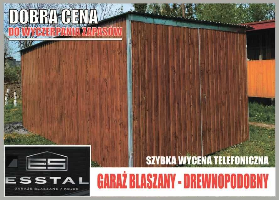 Garaż Blaszany - DREWNOPODOBNY- 3x5 - NISKA CENA - Blaszak - ESSTAL