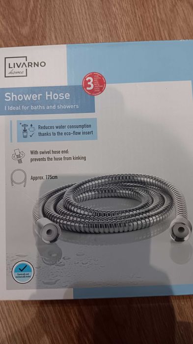 Słuchawka prysznicowa wraz z wężem zestaw Livarno